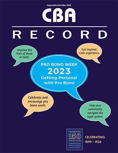 September October 2023 CBA Record Cover